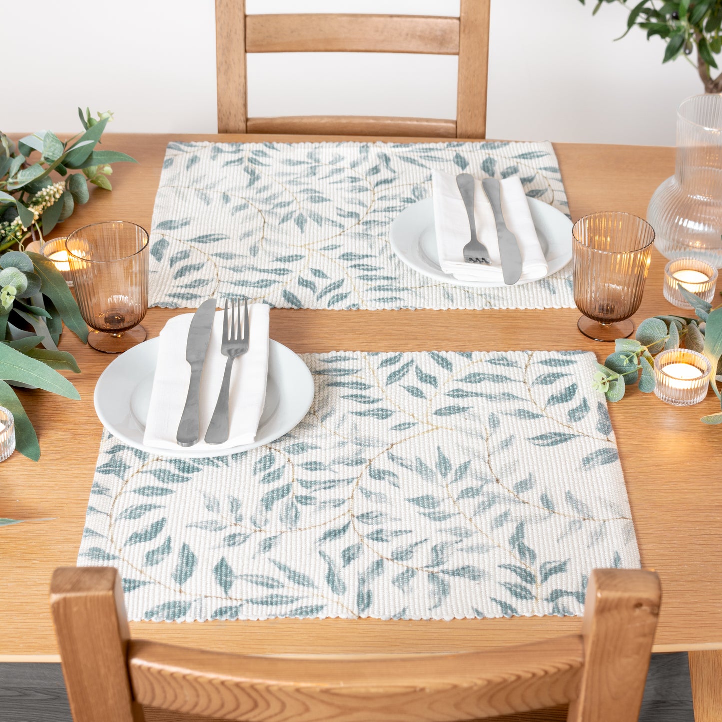 Vinea Pattern Green Indoor/Outdoor Placemats Set of 4