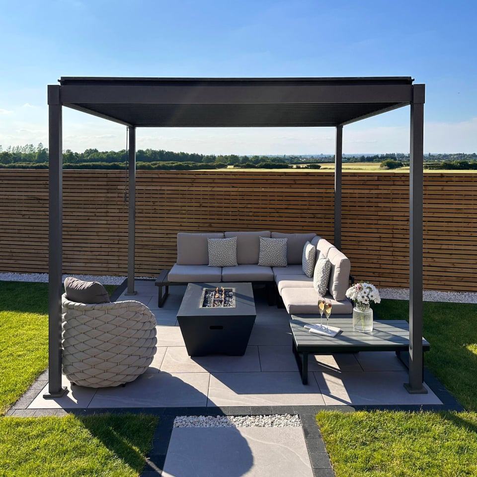 Nova - Shadow Pergola 3m Square, Grey