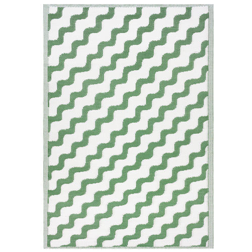 Wave Outdoor 100% Recycled Rug Green 120 x 180cm