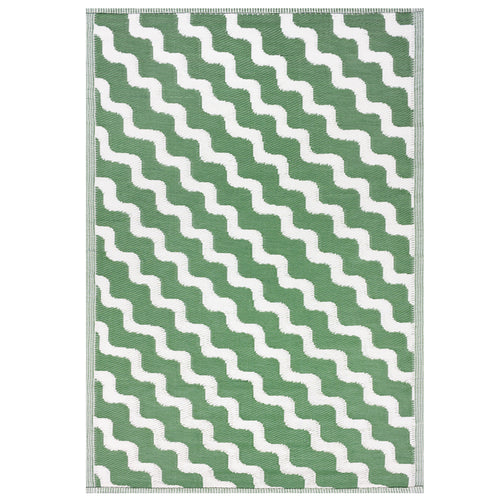 Wave Outdoor 100% Recycled Rug Green 120 x 180cm