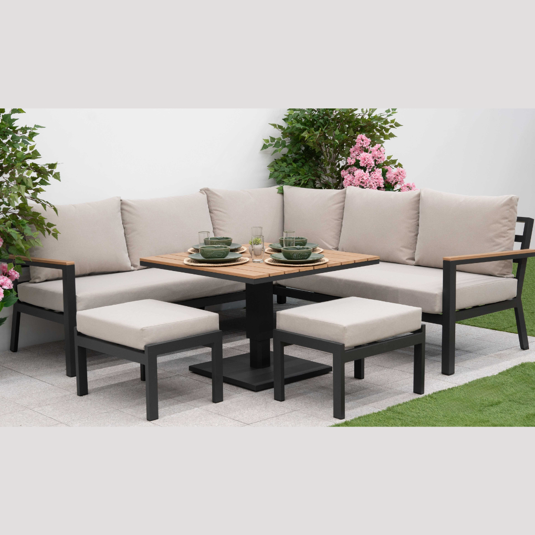 Nova - Heidi Corner Sofa Lounge Dining Set with Square Rising Table