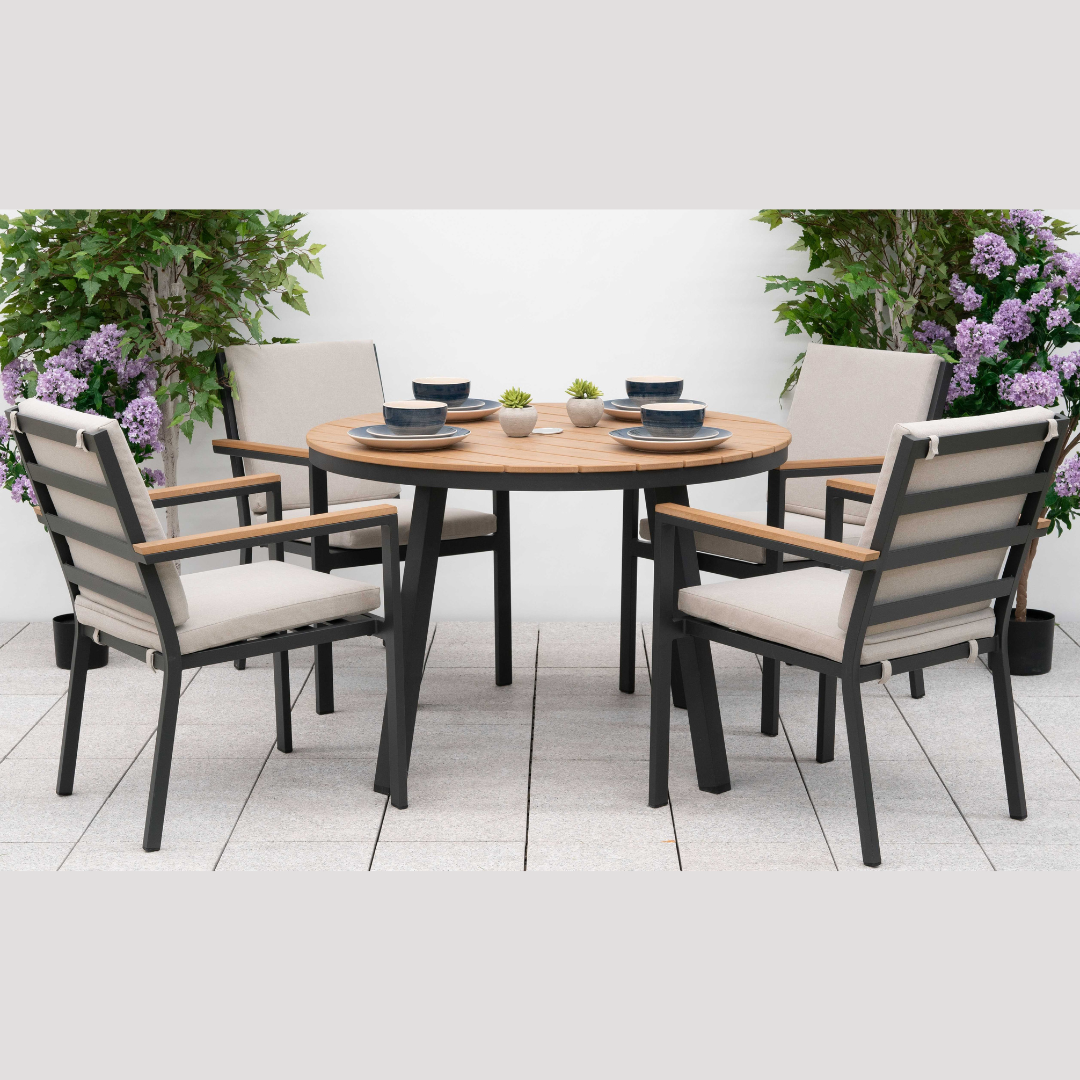 Nova - Heidi 4 Seat Dining Set - 1.1m Round Table