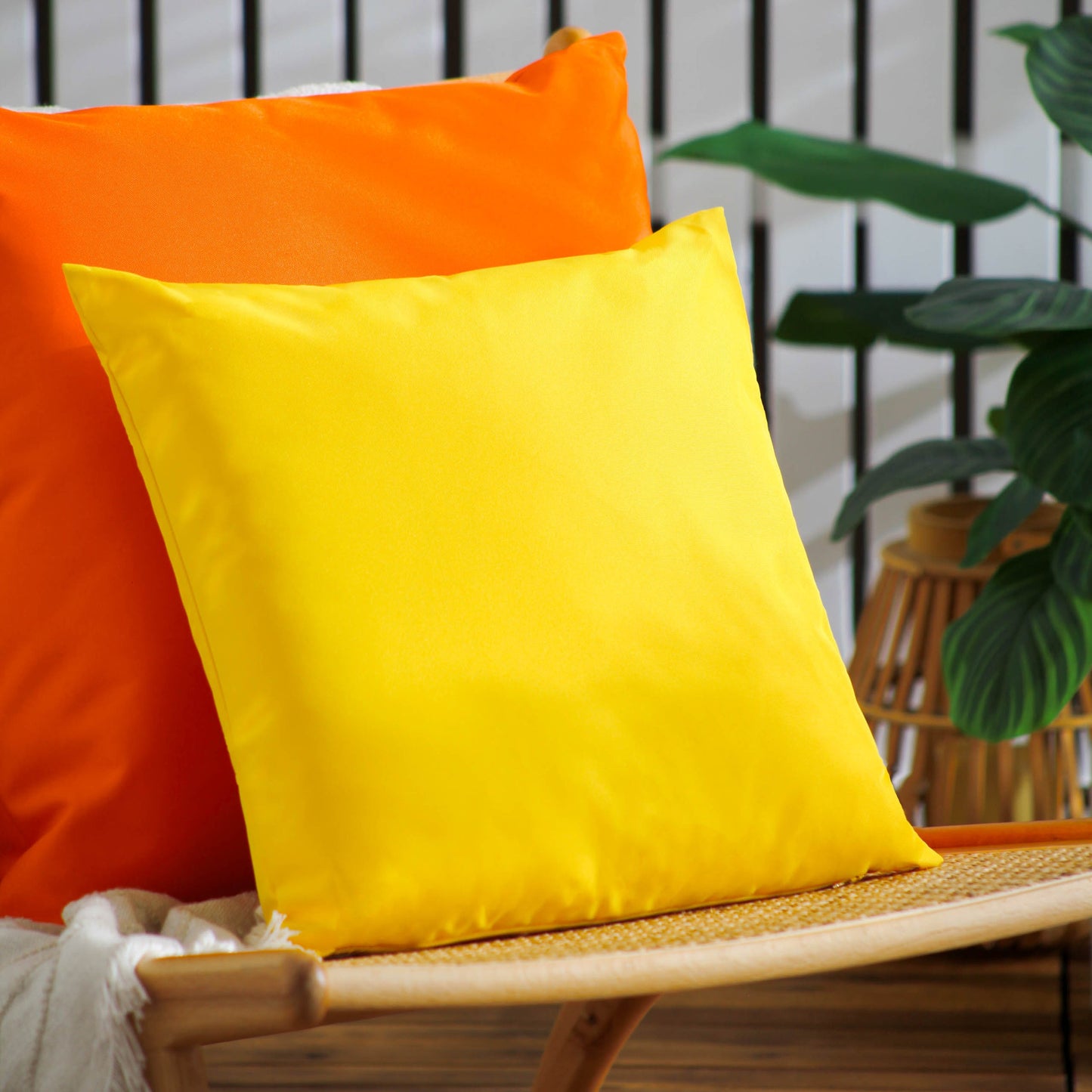 Plain Yellow Outdoor Cushion & Cover