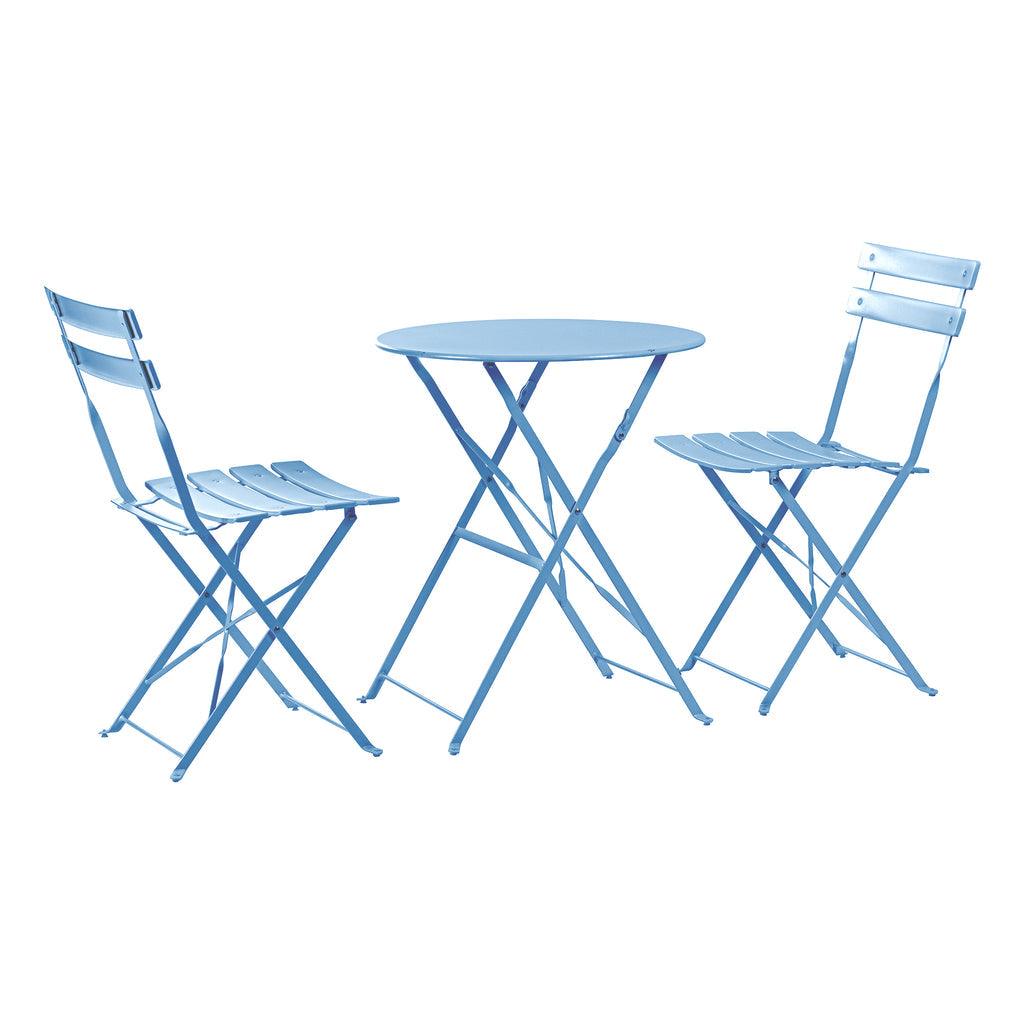 Two-Seater Round Bistro Set, Light Blue