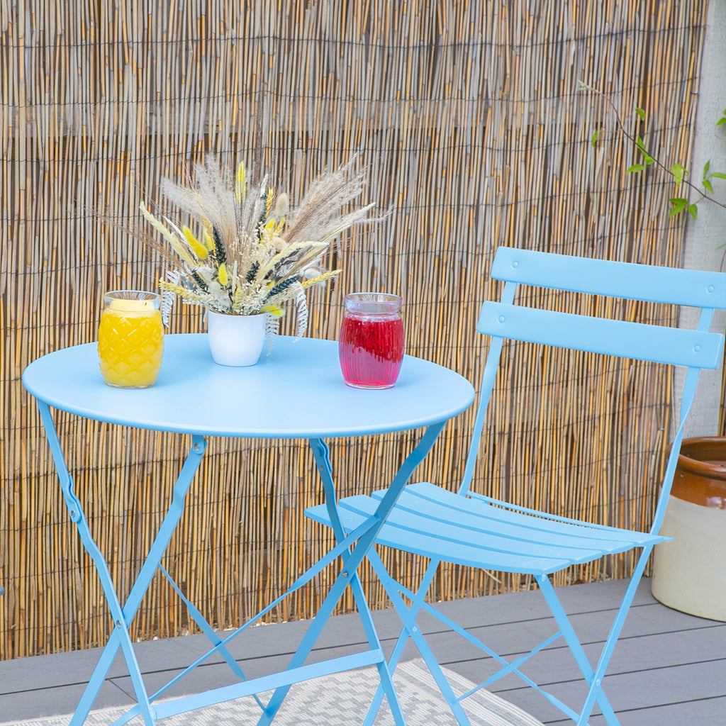 Two-Seater Round Bistro Set, Light Blue