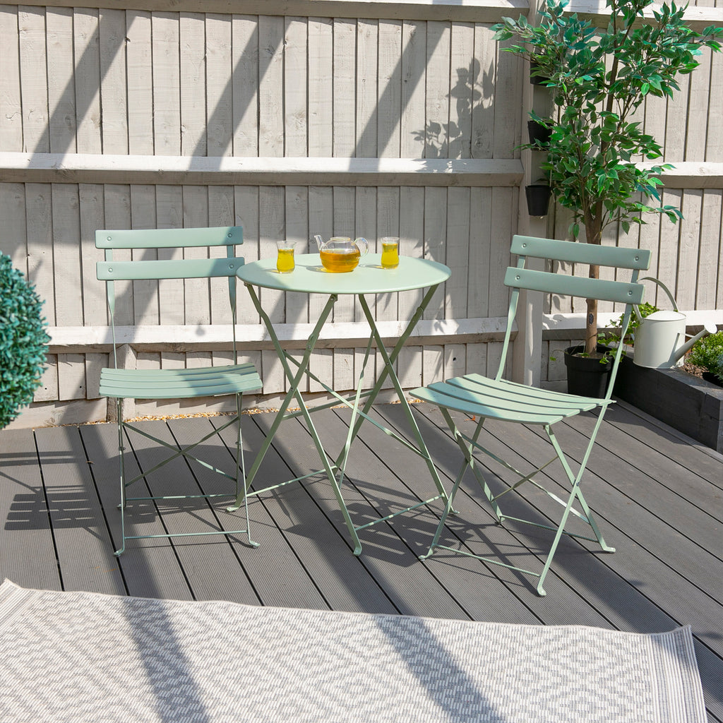 Two-Seater Round Bistro Set, Sage Green