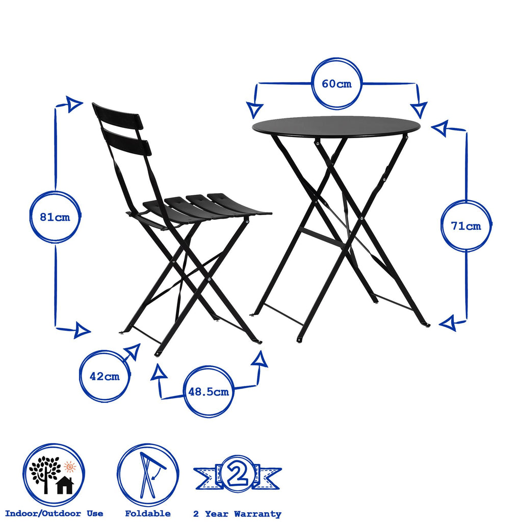 Two-Seater Round Bistro Set, Sage Green