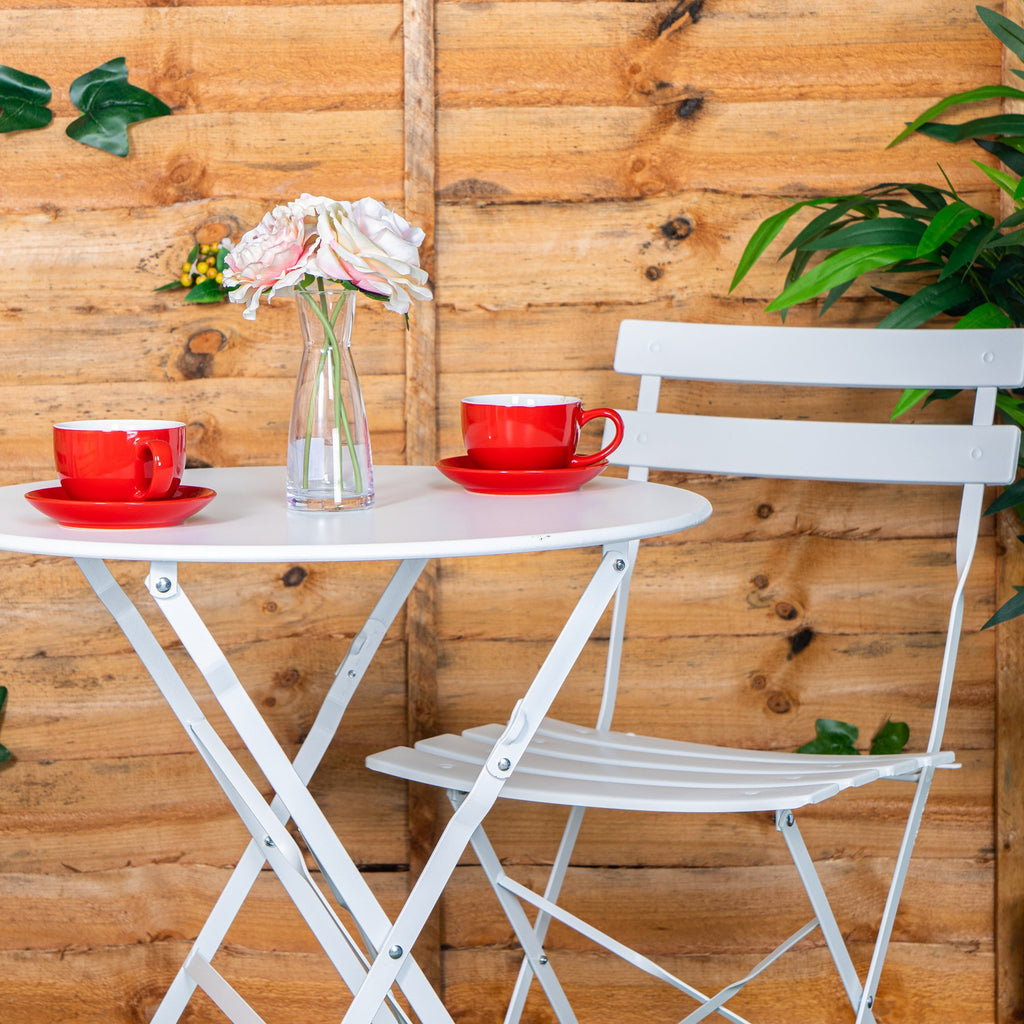 Two-Seater Round Bistro Set, White