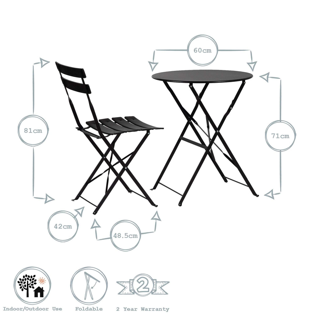 Two-Seater Round Bistro Set, White