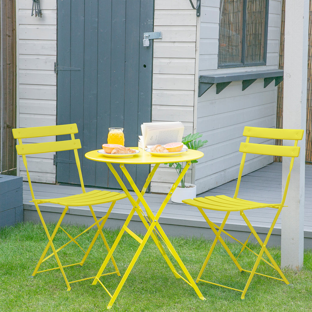 Two-Seater Round Bistro Set, Yellow